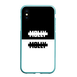 Чехол iPhone XS Max матовый Molly: Black & White, цвет: 3D-мятный