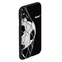Чехол iPhone XS Max матовый Болельщик России, цвет: 3D-черный — фото 2