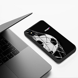 Чехол iPhone XS Max матовый Болельщик России, цвет: 3D-черный — фото 2