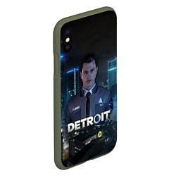 Чехол iPhone XS Max матовый Detroit: Connor, цвет: 3D-темно-зеленый — фото 2