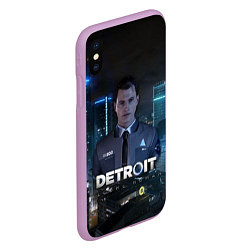 Чехол iPhone XS Max матовый Detroit: Connor, цвет: 3D-сиреневый — фото 2