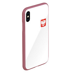 Чехол iPhone XS Max матовый Poland Team: Home WC-2018, цвет: 3D-малиновый — фото 2