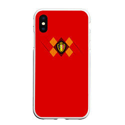 Чехол iPhone XS Max матовый Belgium Team: Home WC-2018, цвет: 3D-белый