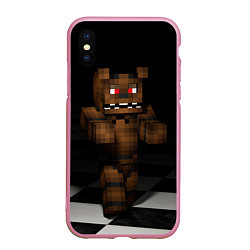 Чехол iPhone XS Max матовый Minecraft: Freddy FNAF