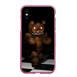 Чехол iPhone XS Max матовый Minecraft: Freddy FNAF