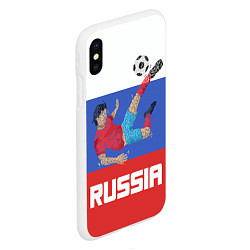 Чехол iPhone XS Max матовый Russia Footballer, цвет: 3D-белый — фото 2