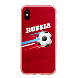 Чехол iPhone XS Max матовый Russia Football, цвет: 3D-баблгам