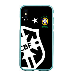 Чехол iPhone XS Max матовый Brazil Team: Exclusive, цвет: 3D-мятный