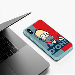 Чехол iPhone XS Max матовый Homer Simpson DOH!, цвет: 3D-мятный — фото 2