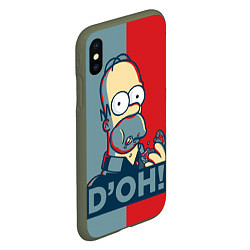 Чехол iPhone XS Max матовый Homer Simpson DOH!, цвет: 3D-темно-зеленый — фото 2