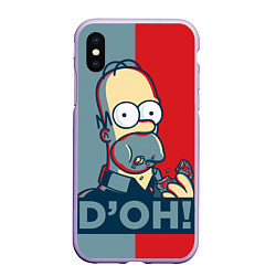 Чехол iPhone XS Max матовый Homer Simpson DOH!, цвет: 3D-светло-сиреневый