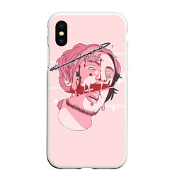 Чехол iPhone XS Max матовый Lil Peep: Dead Face, цвет: 3D-белый