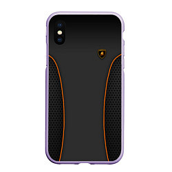 Чехол iPhone XS Max матовый Lamborghini Style, цвет: 3D-светло-сиреневый