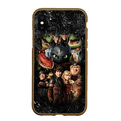 Чехол iPhone XS Max матовый How to Train Your Dragon, цвет: 3D-коричневый