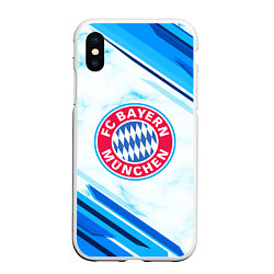 Чехол iPhone XS Max матовый Bayern Munchen, цвет: 3D-белый