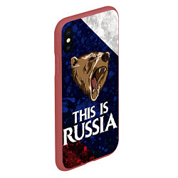 Чехол iPhone XS Max матовый Russia: Roaring Bear, цвет: 3D-красный — фото 2