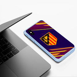 Чехол iPhone XS Max матовый Atletico Madrid, цвет: 3D-голубой — фото 2