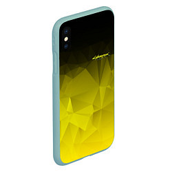 Чехол iPhone XS Max матовый Cyberpunk 2077: Yellow Poly, цвет: 3D-мятный — фото 2