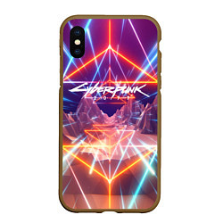 Чехол iPhone XS Max матовый Cyberpunk 2077: Neon Lines