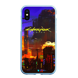 Чехол iPhone XS Max матовый Cyberpunk 2077: Night City