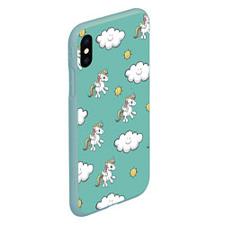 Чехол iPhone XS Max матовый Love of Unicorns, цвет: 3D-мятный — фото 2