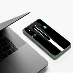 Чехол iPhone XS Max матовый RK800 Android Black, цвет: 3D-темно-зеленый — фото 2