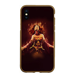 Чехол iPhone XS Max матовый Lina: Hell Flame, цвет: 3D-коричневый
