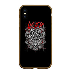 Чехол iPhone XS Max матовый Slayer: Hell Goat, цвет: 3D-коричневый