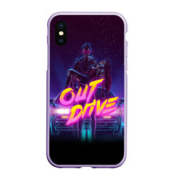 Чехол iPhone XS Max матовый OUT DRIVE, цвет: 3D-светло-сиреневый