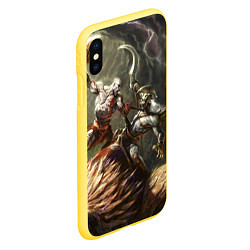 Чехол iPhone XS Max матовый Кратос: Бог войны, цвет: 3D-желтый — фото 2