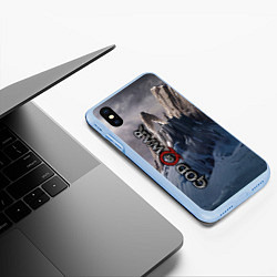 Чехол iPhone XS Max матовый God of War: Winter, цвет: 3D-голубой — фото 2