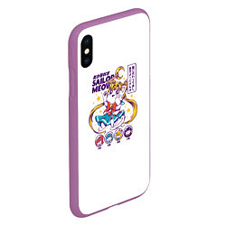 Чехол iPhone XS Max матовый Sailor Meow, цвет: 3D-фиолетовый — фото 2