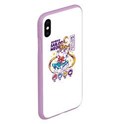 Чехол iPhone XS Max матовый Sailor Meow, цвет: 3D-сиреневый — фото 2