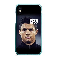 Чехол iPhone XS Max матовый RONALDO CR7, цвет: 3D-мятный