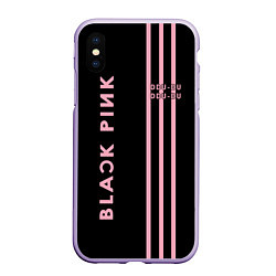 Чехол iPhone XS Max матовый Black Pink, цвет: 3D-светло-сиреневый