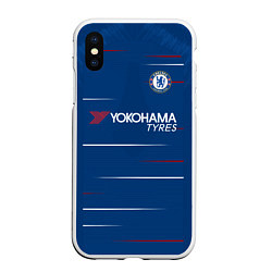 Чехол iPhone XS Max матовый FC Chelsea Home 18-19, цвет: 3D-белый