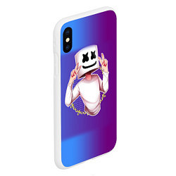 Чехол iPhone XS Max матовый Marshmello Peace, цвет: 3D-белый — фото 2