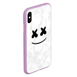 Чехол iPhone XS Max матовый Marshmello: White Face, цвет: 3D-сиреневый — фото 2