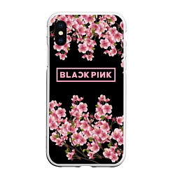 Чехол iPhone XS Max матовый Black Pink: Delicate Sakura