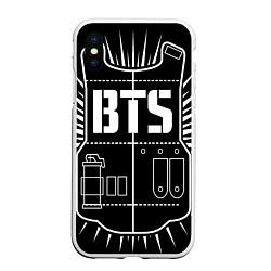 Чехол iPhone XS Max матовый BTS ARMY, цвет: 3D-белый