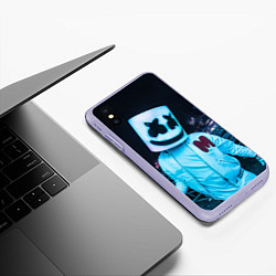 Чехол iPhone XS Max матовый M - means Marshmello, цвет: 3D-светло-сиреневый — фото 2