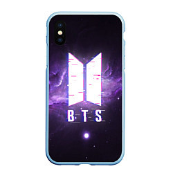 Чехол iPhone XS Max матовый BTS: Violet Space, цвет: 3D-голубой