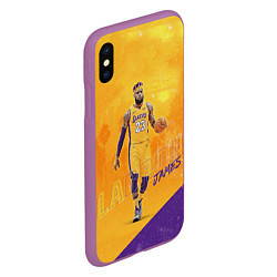 Чехол iPhone XS Max матовый LeBron James: NBA Star, цвет: 3D-фиолетовый — фото 2