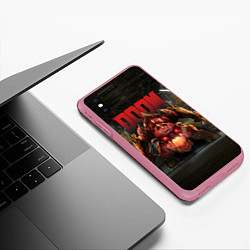 Чехол iPhone XS Max матовый DOOM: Pinky Monster, цвет: 3D-малиновый — фото 2