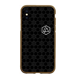 Чехол iPhone XS Max матовый Linkin Park: Black Carbon