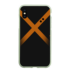 Чехол iPhone XS Max матовый KATSUKI BAKUGOU полосы, цвет: 3D-салатовый