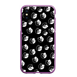 Чехол iPhone XS Max матовый MONOKUMA, цвет: 3D-фиолетовый