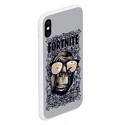 Чехол iPhone XS Max матовый Fortnite Monkey, цвет: 3D-белый — фото 2