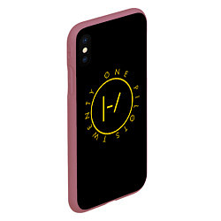 Чехол iPhone XS Max матовый 21 Pilots: Light Logo, цвет: 3D-малиновый — фото 2