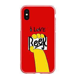 Чехол iPhone XS Max матовый Homer: I love Beer, цвет: 3D-баблгам